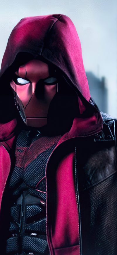 Fond d'écran iPhone Red Hood With Gun 4k