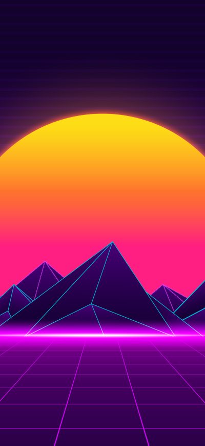 Fond d'écran iPhone Retro Sunset 8k