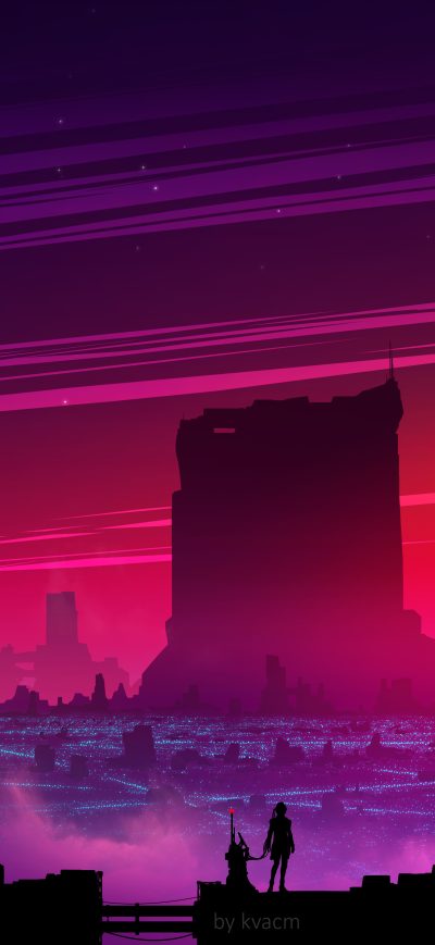 Fond d'écran iPhone Synthwave Future Scifi 5k