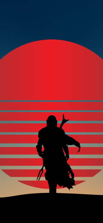 Fond d'écran iPhone The Mandalorian Star Wars Minimal 4k
