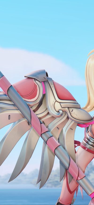 Fond d'écran iPhone Pink Mercy Overwatch Artwork 4k