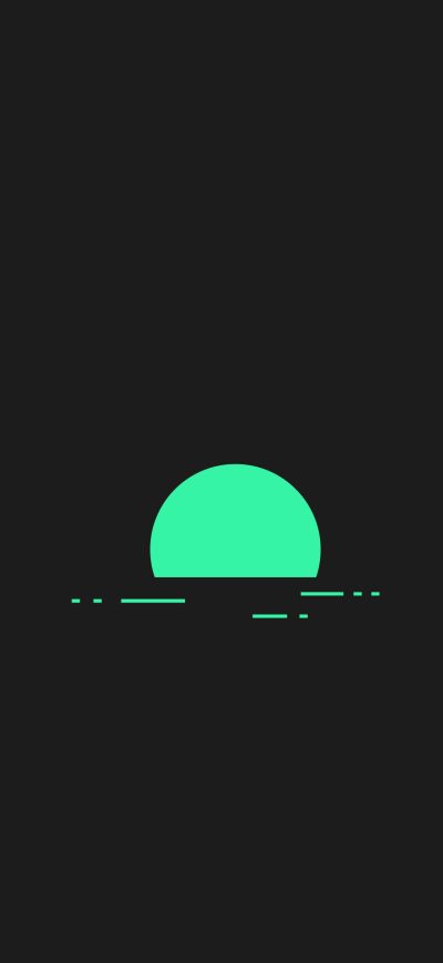 Fond d'écran iPhone Minimalism Green Sunset