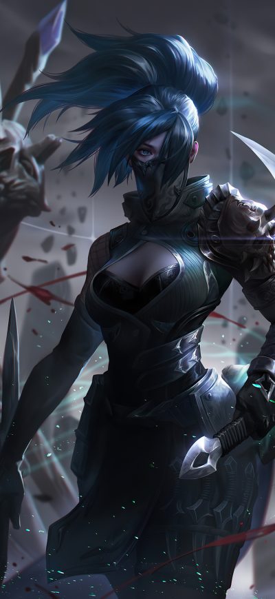 Fond d'écran iPhone Ghost Runner Akali 4k