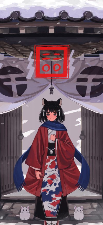 Fond d'écran iPhone Anime Girl Coming Out From Temple 4k
