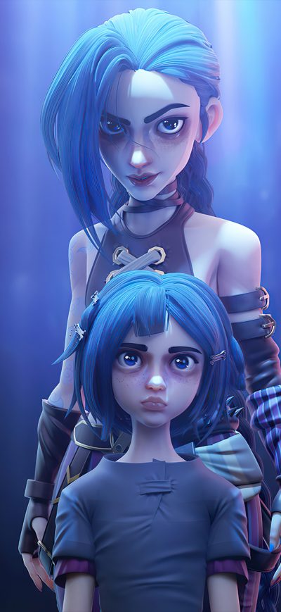Fond d'écran iPhone Arcane Jinx Fanart 4k