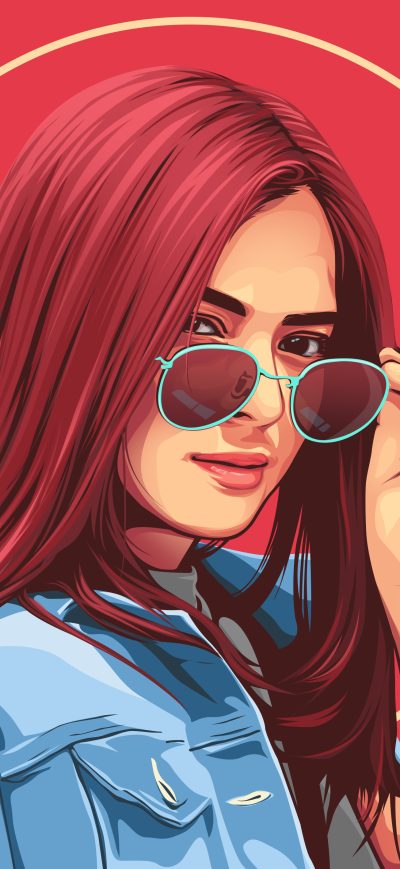 Fond d'écran iPhone Urban Glasses Girl Digital Art 4k