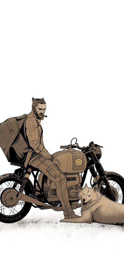 Fond d'écran iPhone Biker With Dog 4k