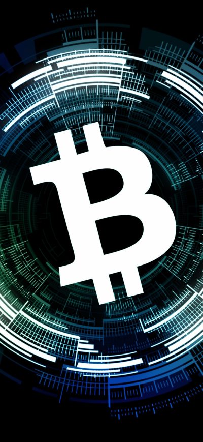Fond d'écran iPhone Bitcoin Logo Black Background 4k