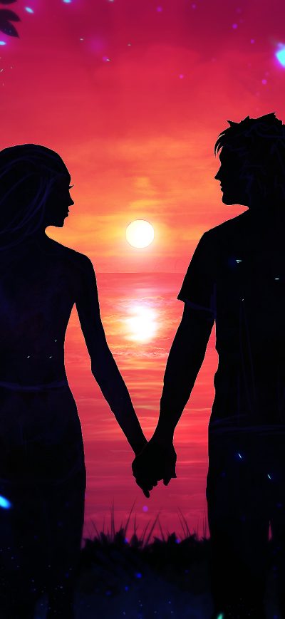 Fond d'écran iPhone Couple Holding Hands Looking At Each Other