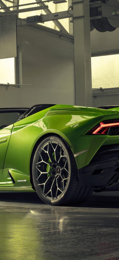 Fond d'écran iPhone 2019 Lamborghini Huracan Evo Spyder Rear View