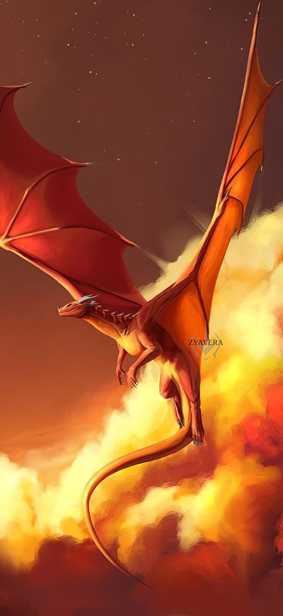Fond d'écran iPhone Fiery Dragon Sunset 4k