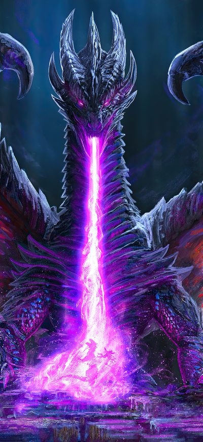 Fond d'écran iPhone Black Dragon Breath Battle 4k