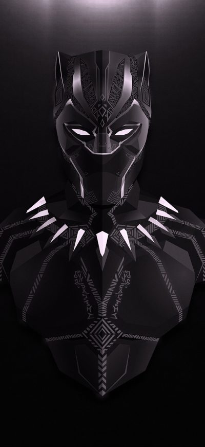 Fond d'écran iPhone Black Panther Lowpoly Minimalist