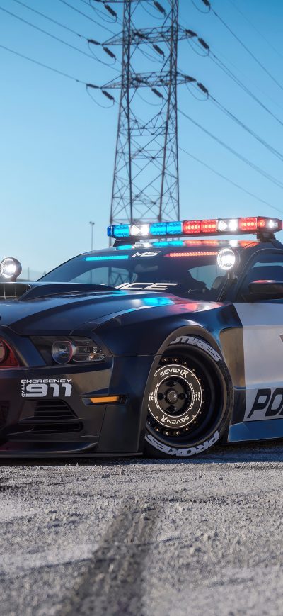 Fond d'écran iPhone Ford Mustang Police Interceptor Cgi 4k