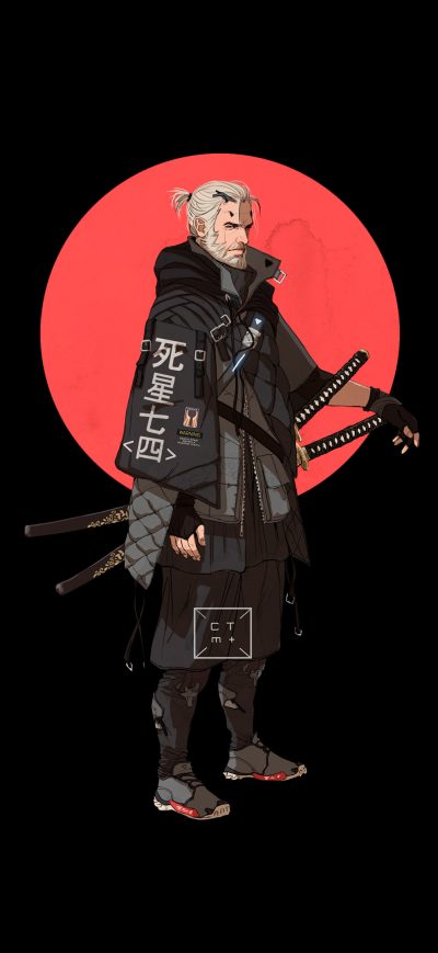 Fond d'écran iPhone Geralt Of Rivia The Witcher 4k Minimalism
