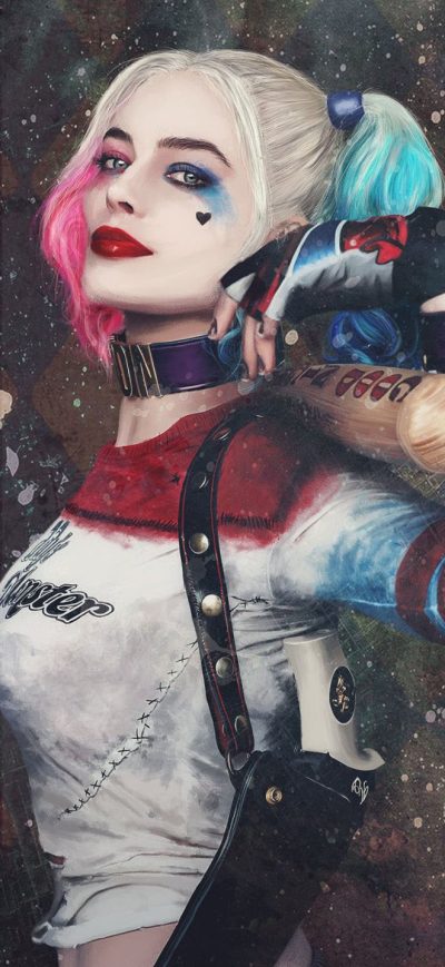 Fond d'écran iPhone Paint Art Harley Quinn