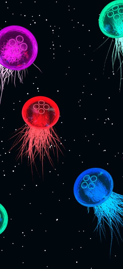 Fond d'écran iPhone Jellyfish Space Colorful Abstract 4k