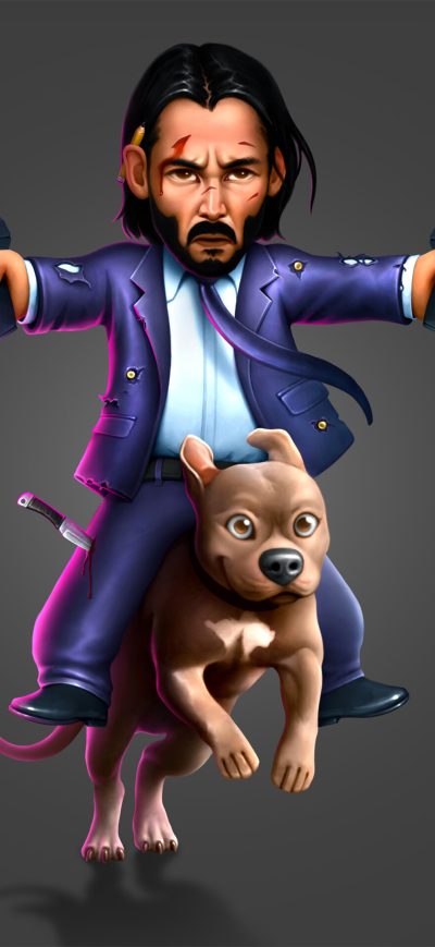 Fond d'écran iPhone John Wick Dog Rider