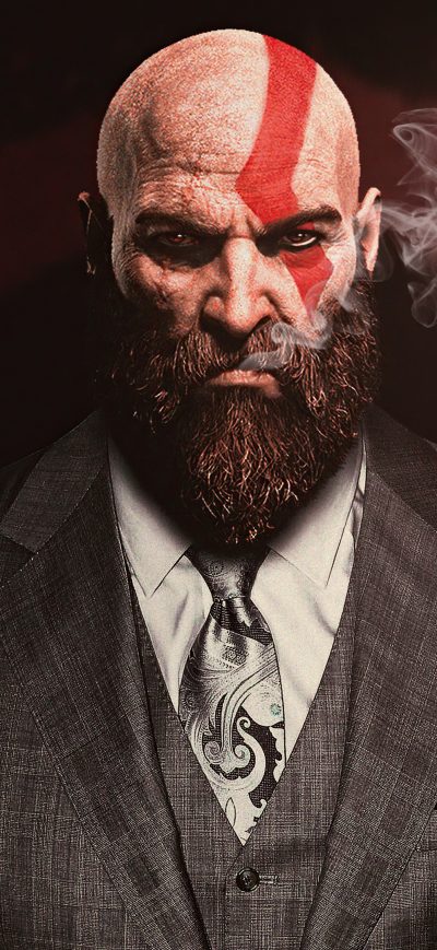 Fond d'écran iPhone Kratos God Of War In Suit 4k