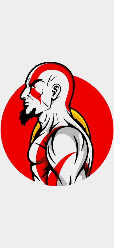 Fond d'écran iPhone Kratos Minimal Art 4k