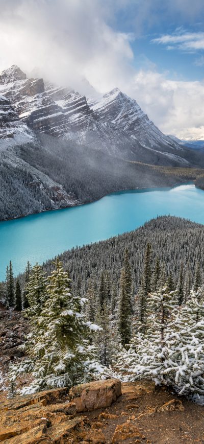 Fond d'écran iPhone Lake Alberta Scenery 5k