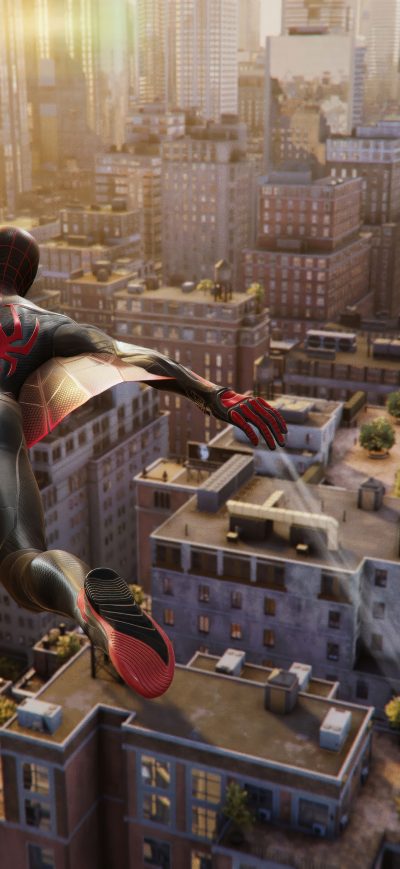 Fond d'écran iPhone Marvels Spider Man 2 Flying Suit 5k