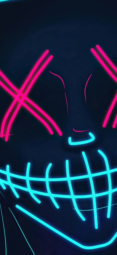 Fond d'écran iPhone Mask Boy Listening Music Neon 4k