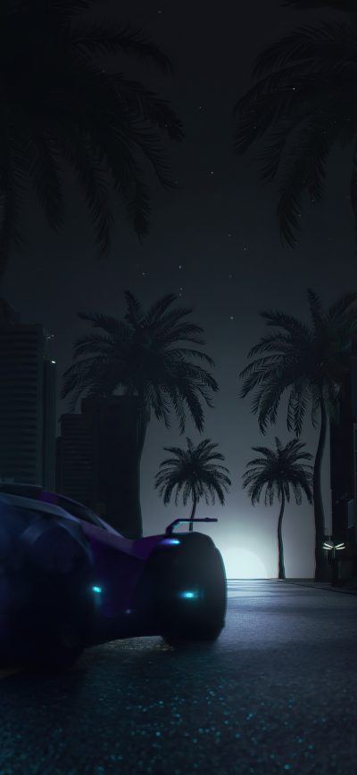 Fond d'écran iPhone Midnight Neon Drive 4k