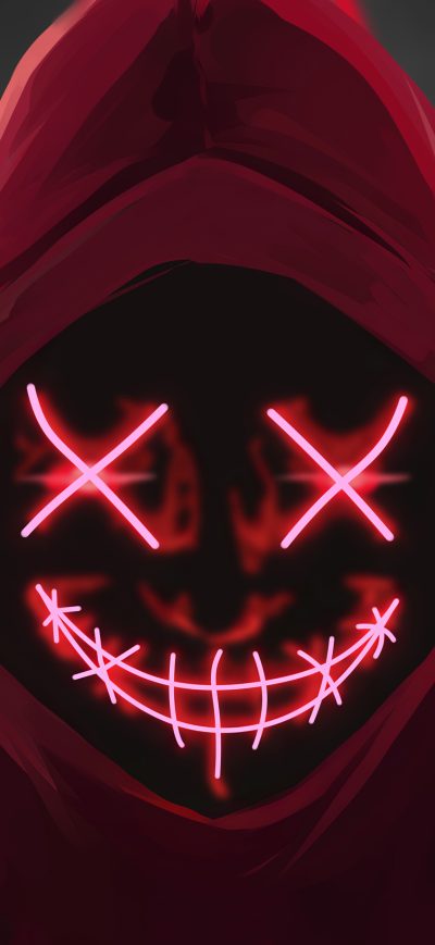 Fond d'écran iPhone Red Mask Neon Eyes 4k