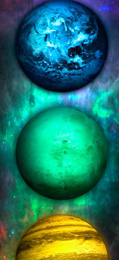 Fond d'écran iPhone Planets Chakra 4k
