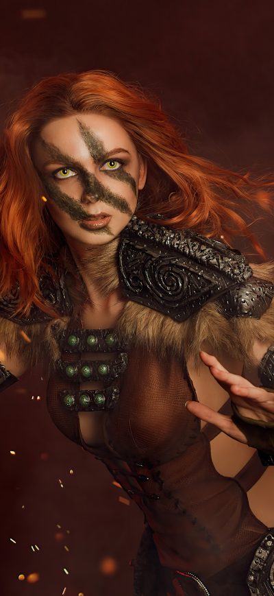 Fond d'écran iPhone Aela Skyrim Cosplay 4k