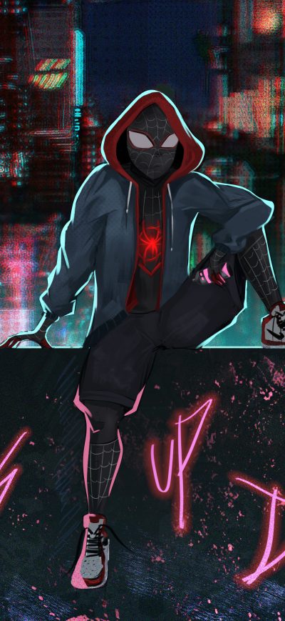 Fond d'écran iPhone Spider Verse What Up Danger