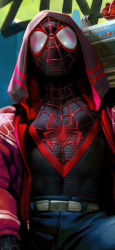 Fond d'écran iPhone Spiderman With Retro Tape Recorder