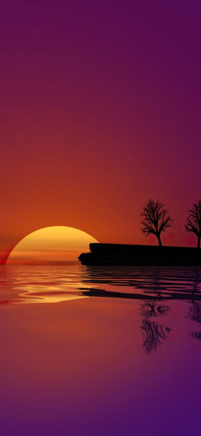 Fond d'écran iPhone Waterscape Sunset 4k