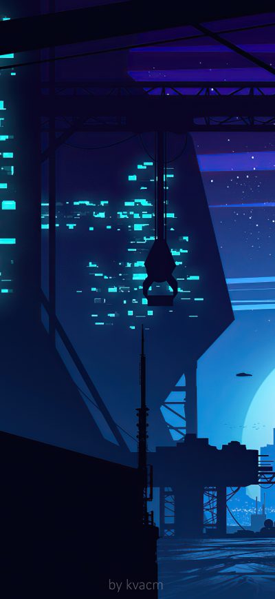 Fond d'écran iPhone Development Site Synthwave 5k
