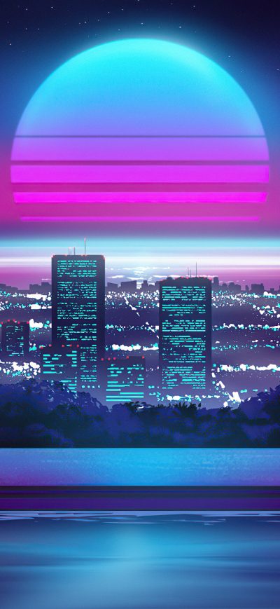 Fond d'écran iPhone Toko Japan Synth Retrowave 5k