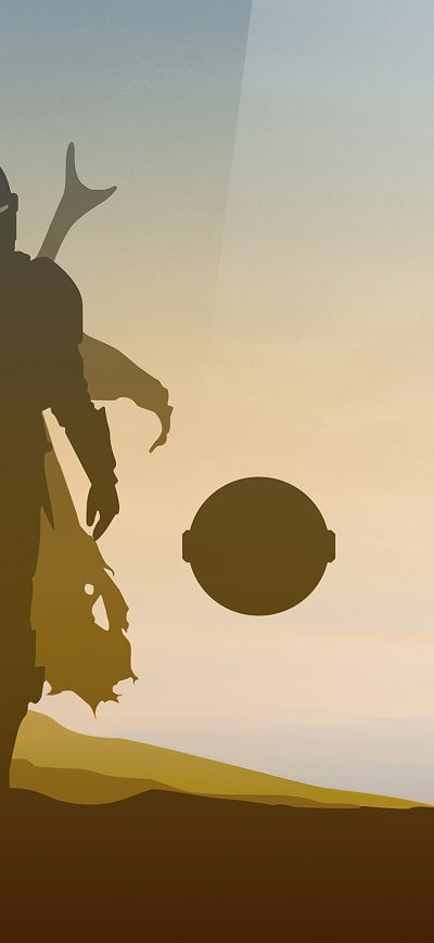 Fond d'écran iPhone Star Wars The Mandalorian Minimalist 4k