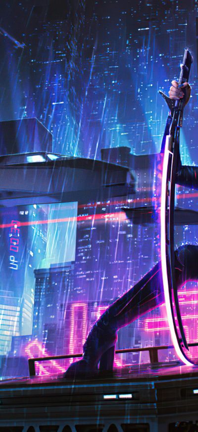 Fond d'écran iPhone Neon Assassin
