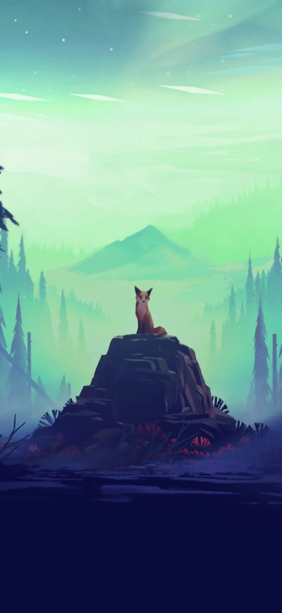 Fond d'écran iPhone Fantasy Fox Landscape Tree