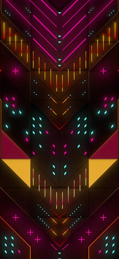 Fond d'écran iPhone Neon Abstract Geometry Digital Art