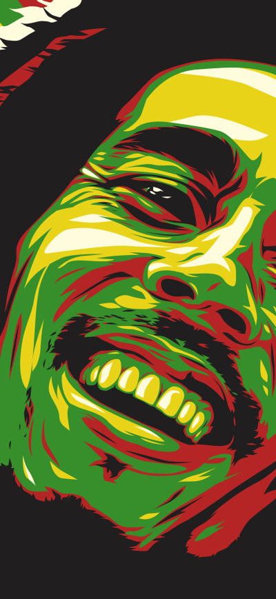 Fond d'écran iPhone Bob Marley Abstract 4k