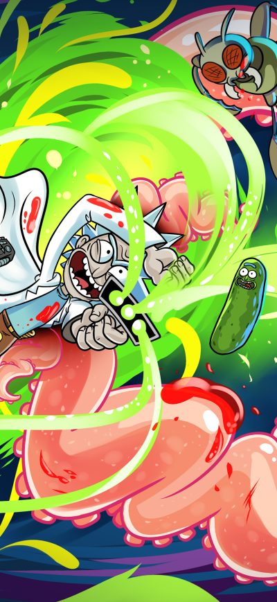 Fond d'écran iPhone Rick And Morty Artwork 4k