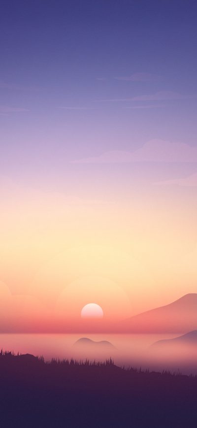 Fond d'écran iPhone Bear Deer Mountains Sunrise Minimalism Artwork 8k