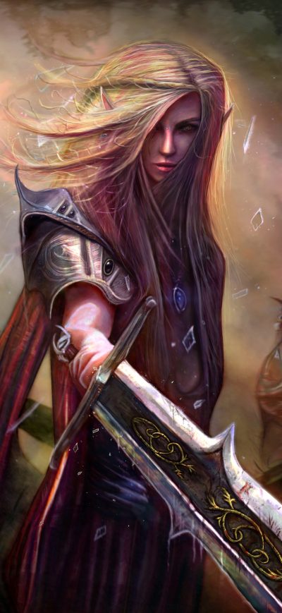 Fond d'écran iPhone Elf Hunter Fantasy Warrior Girl 5k