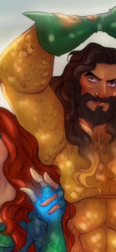Fond d'écran Aquaman And Mera Artwork sur iPhone