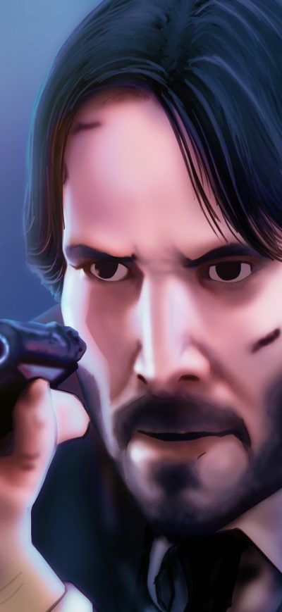 Fond d'écran iPhone Keanu Reeves John Wick 4k Art