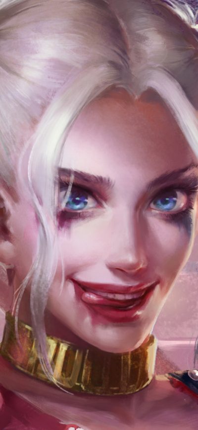 Fond d'écran Harley Quinn Expression sur iPhone