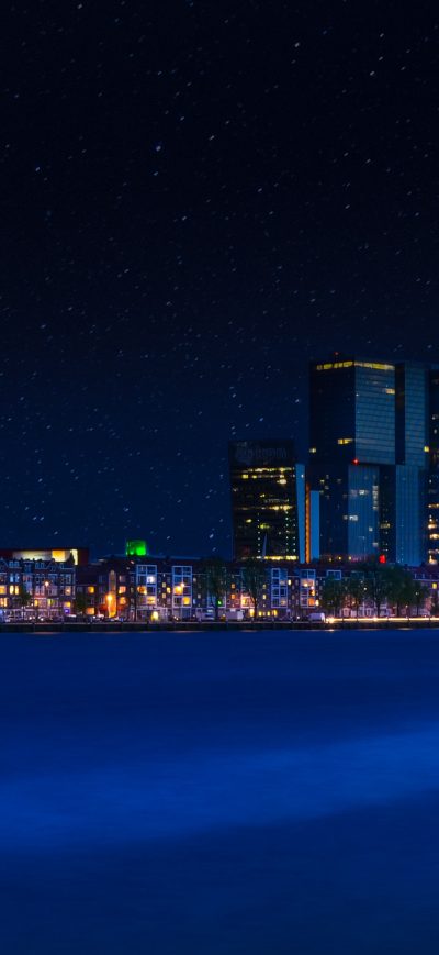 Fond d'écran iPhone Skyline Clear Sky Downtown Lights Sunset 4k
