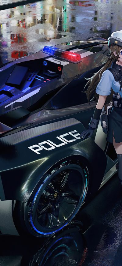 Fond d'écran iPhone Police Anime Girl 4k