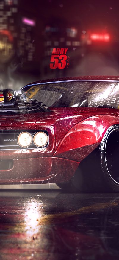 Fond d'écran iPhone Dodge Charger Artwork 4k